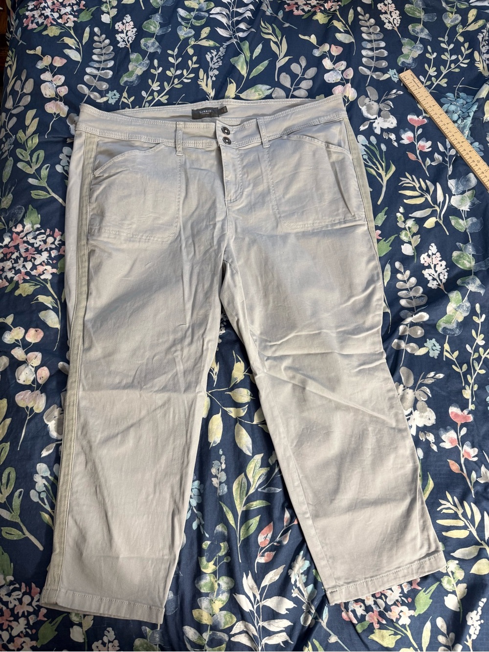 torrid Light Gray Double-Button High-Rise Pants Plus Size 22W